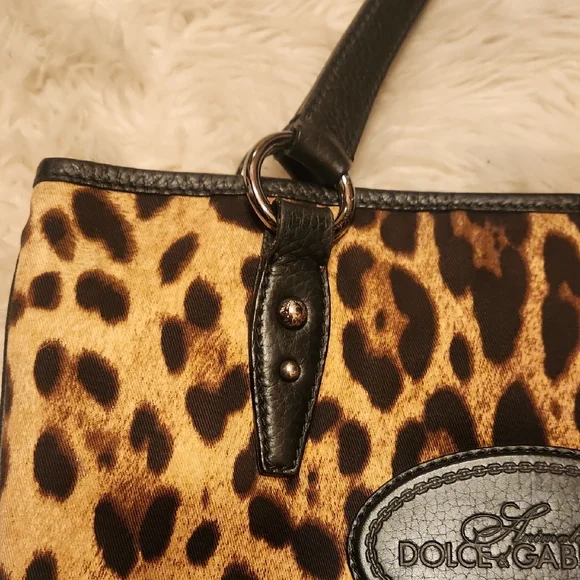 Dolce & Gabbana Black and Brown Leopard Print Tote - Picture 9 of 9